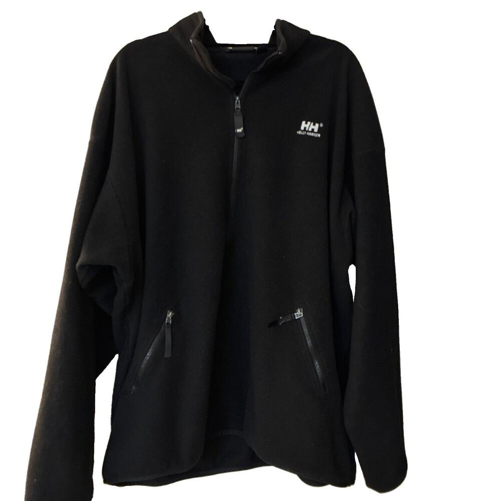 Helly Hansen Fleece Pullover Jacket Mens XXL Black 1/4 Zip Technical Outerwear